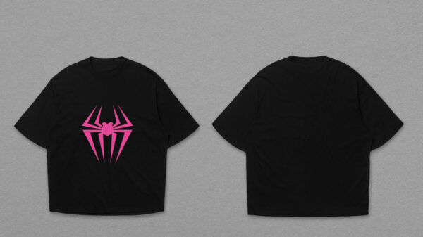 Men's Pink Spider Logo Dropshoulder T-Shirt