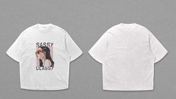 Sassy Classy Attitude Graphic White T-Shirt