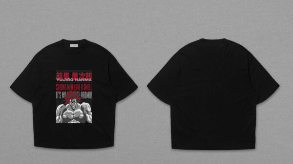 Men's Baki Hanayama Strong Men White Dropshoulder T-Shirt