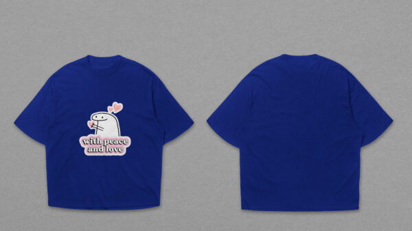 Flork Meme Peace & Love White Dropshoulder T-Shirt