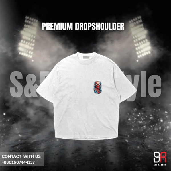Men's Spidey Pocket Graphic White Dropshoulder T-Shirt
