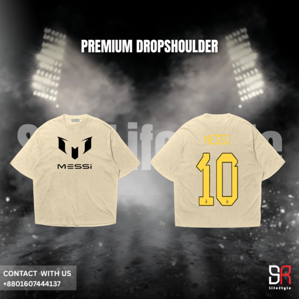 Messi 10 Front Logo & Back Print Dropshoulder T-Shirt