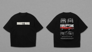 Minimal Mustang Logo Black T-Shirt