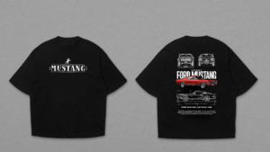 Mustang 1965 Classic Red Car Black T-Shirt