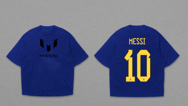 Messi 10 Front Logo & Back Print Dropshoulder T-Shirt